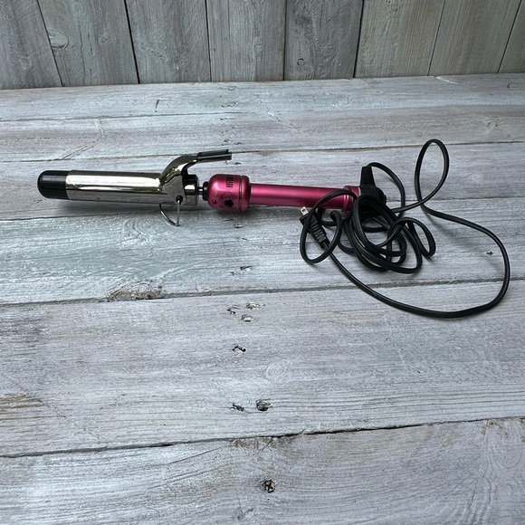 Hot Shot Tools Professional 4" Pink Titanium Beauty Styling Hair Curling Iron - Picture 1 of 4